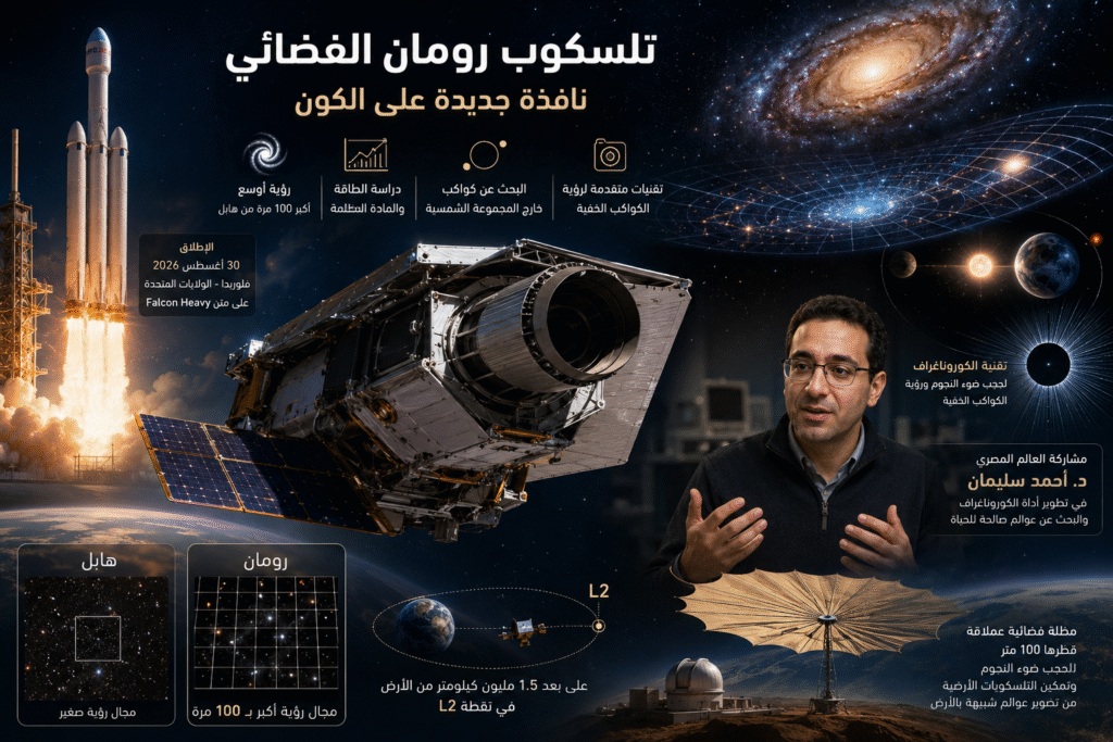 تلسكوب نانسي جريس رومان الفضائي ومشاركة العالم المصري أحمد سوليمان في تطوير تقنيات تصوير الكواكب الخارجية
