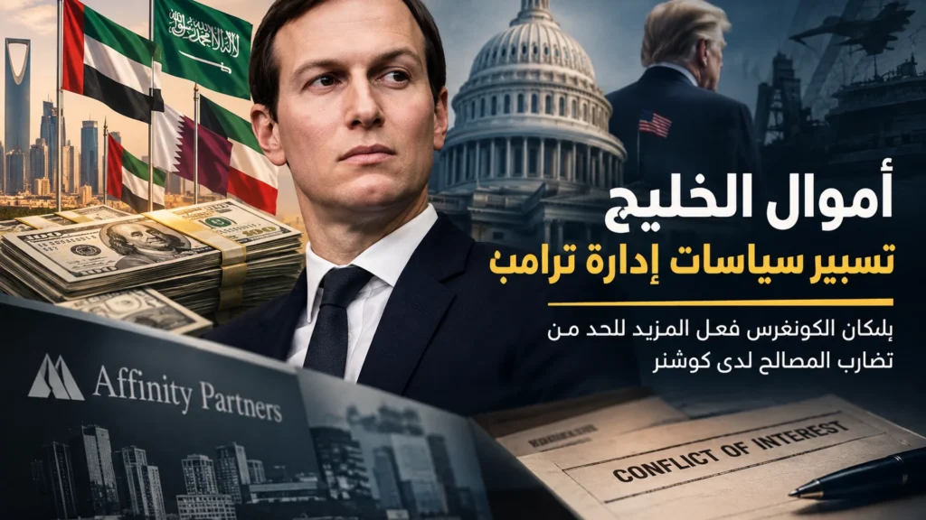 أموال الخليج واستثمارات جاريد كوشنر وعلاقتها بإدارة ترامب وتضارب المصالح في السياسة الأمريكية